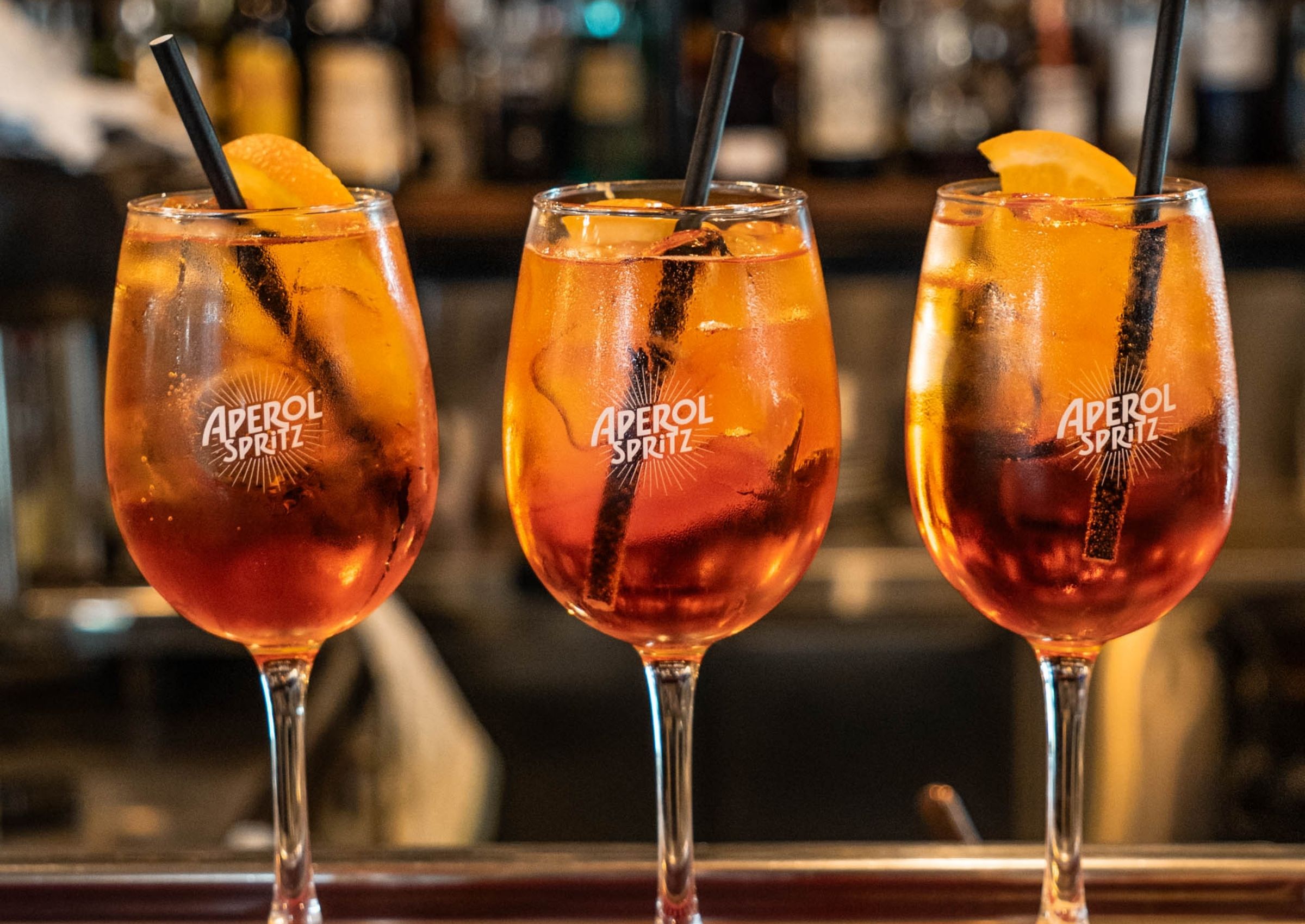 Trio of Aperol Spritz Cocktails